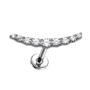 Gioielli in Vendita: <span class=keywords><strong>Piercing</strong></span> Labret G23 F136 in Titanio con Filettatura Interna, Zircone, Anelli per Labbra, Cartilagine ed Elica - Product Image 2