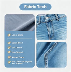 Jeans de maternité modernes pour femmes, coupe large, extensibles, en denim, style décontracté pour tous les jours - Product Image 6