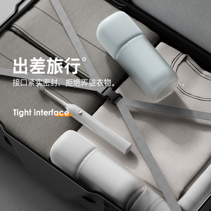 Travel Toothbrush Cup Set Portable Storage Container For Family Travel With Toothpaste Holder PP Material Eggshell Yellow Sky - Product Image 3