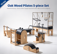 Ensemble de Pilates 5 pièces en bois de chêne certifié CE de haute qualité MJD, équipement de fitness, appareil pliable, machine de Pilates Reformer.