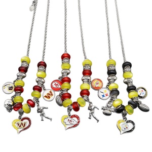 Kalung Liontin Bola Rugby NFL Grosir, Kalung Manik-Manik Gaya Hip-hop Punk Berlapis Perak Modis untuk Pesta dan Hadiah - Product Image 1