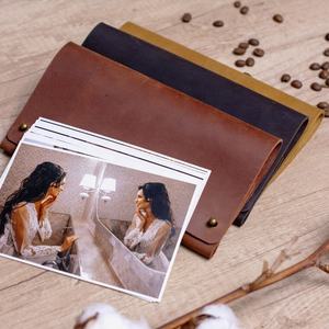 Nouvelle conception Pochette enveloppe personnalisée Vintage Luxe Véritable cuir Enveloppe pour photos - Product Image 2