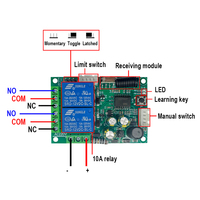 Récepteur sans fil 433Mhz Télécommande AC 85-256V 2CH DIY Relay Module RF EV1527 Learning Code Transmitter Controller