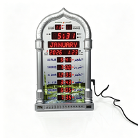 Jam Azan Digital dengan Layar LED Kontras Tinggi, Dukungan Tegangan Global 110V-220V, Kontrol Jarak Jauh Nirkabel, Dapat Dipasang di Dinding atau Meja