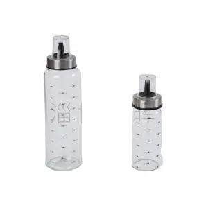 Set of 3 High Borosilicate glass 17oz 9.5oz 7 oz Olive Oil and Vinegar Dispenser No-Drip Glass Olive Oil Bottle for kitchen use
