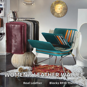 Compact Bifold Genuine Leather Women Short RFID Blocking 25 Card Slots High Quality Coin <b>Purse</b> - Product Image 2