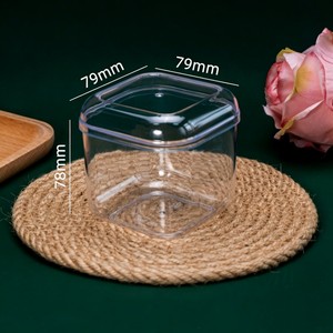 Boîte de rangement carrée transparente en PS de qualité alimentaire avec couvercle, épaisseur 1 mm, modèle JNH-006019, pour pâtisserie <span class=keywords><strong>maison</strong></span>, gâteaux, biscuits et gallettes - Product Image 6
