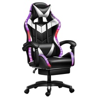 Chaise de jeu de course confortable colorée avec fonction de massage Chaise en cuir synthétique pivotante encastrée en acier inoxydable