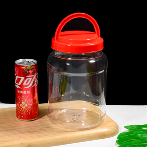 Cubo de almacenamiento de PET de grado alimenticio de 2700ml con tapa espiral hermética Tarro de plástico de uso comercial para encurtidos Aperitivos Dulces para galletas - Product Image 1