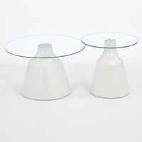 Ensemble de tables basses en verre trempé pour salon moderne et luxueux, table basse ronde personnalisée