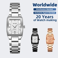 Montre-bracelet à quartz carrée SKMEI 2578 de haute qualité pour femme, en acier inoxydable, étanche, tendance, vente en gros
