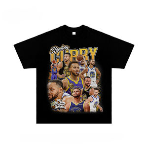 Venta al Por Mayor Camiseta de Manga Corta para Hombre 100% Algodón Estilo Urbano con Estampado de Estrellas del Baloncesto Americano Rose, <span class=keywords><strong>James</strong></span>, Durant y Curry de Talla Grande - Product Image 1