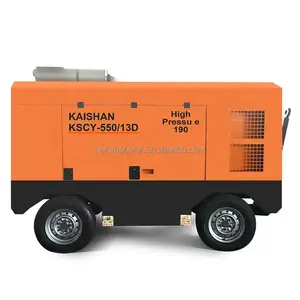 Compressor de ar com parafuso diesel tipo KSCY-550/13 com rodas para equipamento de mineração/perfuração de poços