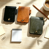 Bloc-notes personnalisé A7 en cuir PU avec grille, porte-mémo, 70 feuilles, carnet de voyage portable, carnet de notes