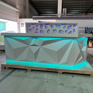 Bancone Bar a Forma di Diamante in Superficie Solida con LED, Pieghevole, con Lavello in Acciaio Inossidabile per Ristoranti e Cucine - Product Image 5