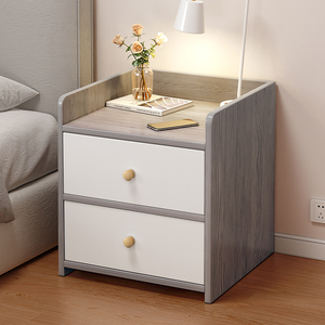 Modern Minimalist Wood Top <strong>Bedside</strong> <strong>Table</strong> with 1 Drawer Multifunctional <strong>Compact</strong> Storage Cabinet for Home Bedroom Furniture - Product Image 1