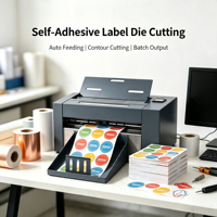 Cortadora de Etiquetas Automática con Alimentación de Hojas, Plotter de Corte Digital para Etiquetas y Cartulina A3 A4, Función de Corte de Contorno + Función de Plegado