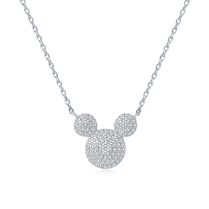 Nouveau Collier Pendentif Mickey Mouse en Zircon 2025, Chaînes en Argent Sterling 925, Bijoux de Luxe Plaqué Or 18K Tendance pour Femme, Mariage - Product Image 5