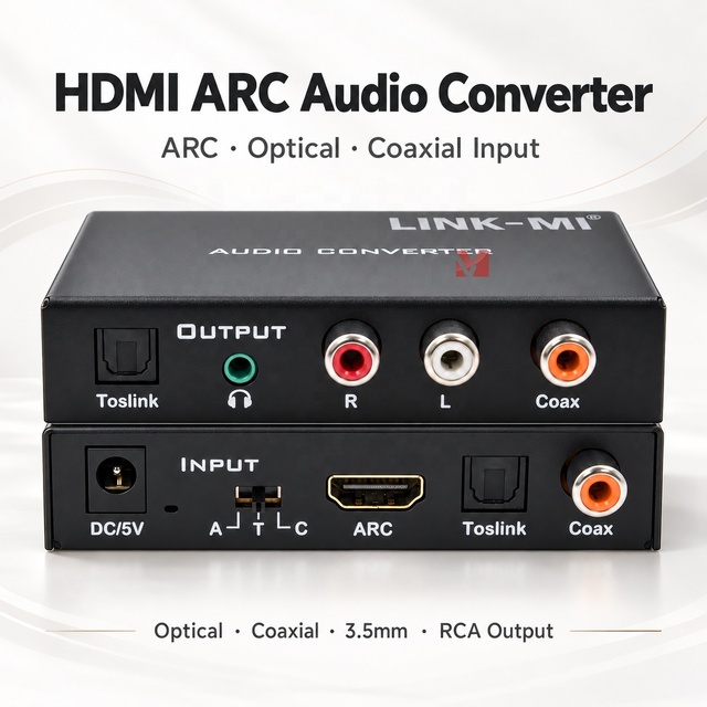 HDMI ARC Audio Converter Digital to Analog Audio Converter Toslink Coaxial RCA L/R 3.5mm Audio Decoder