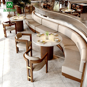 Sillas de Restaurante Chino Moderno, Sofás, Mesas y Sillas para Restaurante de Té, Estilo Occidental, Contra la Pared. - Product Image 1