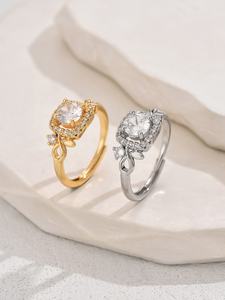 Cross Border Hot Selling Fashion Light Luxe Water Drop Opening Ring Veelzijdige Temperament Verstelbare Ring Voor Vrouwen - Product Image 5