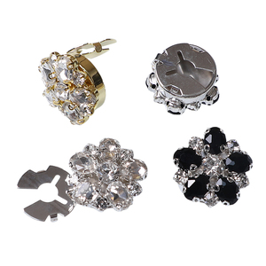 Boutons de manchette détachables en strass pour femmes, décoratifs, à clipser, en cristal, pour chemisier, robe, manteau - Product Image 5