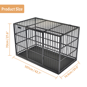 Sıcak satış Modern anti-çiğnemek Metal köpek sandık açık üst katı desen demir büyük köpek kafesi kulübesi çıkarılabilir plastik tepsi ile - Product Image 2