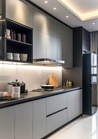 Ventes directes d'usine LKYT, armoires de cuisine modernes en bois de rose massif, design écologique, résistantes à l'eau, fonctionnalités multifonctionnelles