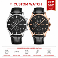 Jam Tangan Pria Quartz Sport Chronograph Stopwatch Kaca Mineral Casing Alloy OEM Kustom