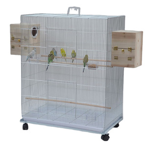 Cages de transport et d'élevage en métal chromé, grande taille, avec grille métallique amovible, style antique argenté, pour oiseaux et animaux, vente en gros - Product Image 1
