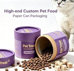 Tube en carton ondulé écologique personnalisé, qualité alimentaire, scellé, résistant à l'humidité, emballage cylindrique pour aliments lyophilisés pour chats - Product Image 5