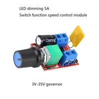 Régulateur de tension Mini module de régulation de vitesse PWM pour moteur DC, interrupteur de contrôle de vitesse, carte variateur PWM 5V-24V 2A/5A/10A DC 3-35V Max 90W