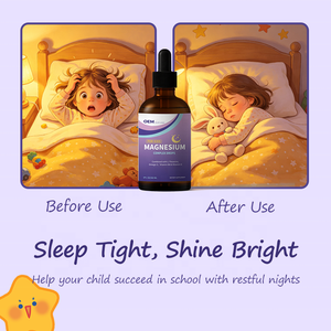 Gotas Líquidas de Glicinato de Magnesio para Niños OEM, Suplemento con L-teanina, Omega-3, Vitamina B6 y D3 para el Sueño - Product Image 3
