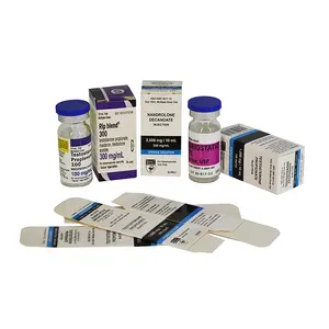 Boîte d'hologramme pharmaceutique recyclable personnalisée 10ml flacon étiquette autocollant steroides et boîtes