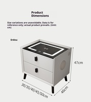 Table de chevet moderne avec chargement sans fil Table de chevet à 2 tiroirs Meuble intelligent avec dessus en verre Armoire de rangement pour l'entrée de l'école hospitalière