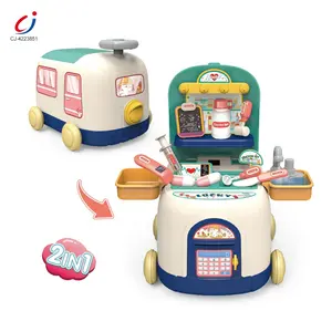 Chengji medico set 2 in 1 deformabile del treno dei cartoni animati kit medico per fingere di giocare in miniatura set di giocattoli per bambini