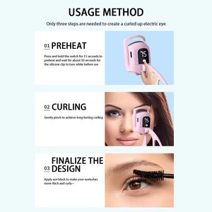 Electric Eyelash Curler,Rechargeable Heated Lash Curler,Fast <b>Heating</b> Eyelash Clip,Upgraded/Regular Style Eyelash Curling Clip - Product Image 2