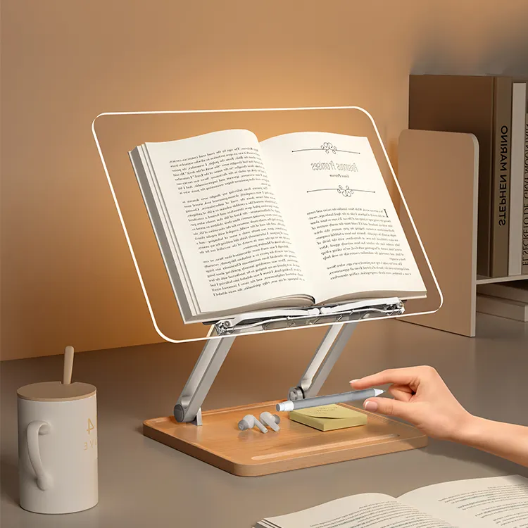 Çok amaçlı kitap tutucu okuma standı okuma için ayarlanabilir akrilik tablet dizüstü kitap standı
