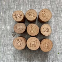 Nouveaux tampons Play-Doh transfrontaliers pour empreintes d'animaux, en forme de patte sculptée, tampon d'empreinte animale, artisanat en bois