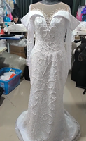 Robe de mariée personnalisée Alibaba Factory Bride, robe de mariée à manches longues 2 en 1, robe de invitée de mariage, robe de mariée sirène grande taille Afrique