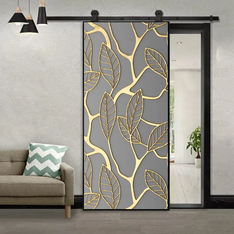 Gold Leaves Pattern Home Wall Decor Self Adhesive Waterproof Art Mural Door Sticker Wall Stickers