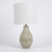 Lampe de table moderne en céramique verte pour chambre à coucher, lampe de chevet nordique en forme de goutte d'eau avec abat-jour en tissu pour salon, décoration intérieure