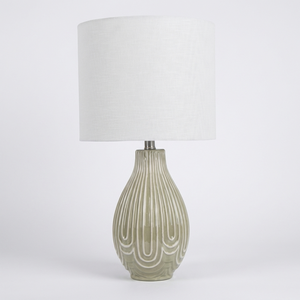 Lámpara de Mesa Moderna de Cerámica Verde para Dormitorio, Lámpara de Escritorio Nórdica con Forma de Lágrima y Pantalla de Tela para Sala de Estar, Decoración del Hogar - Product Image 6