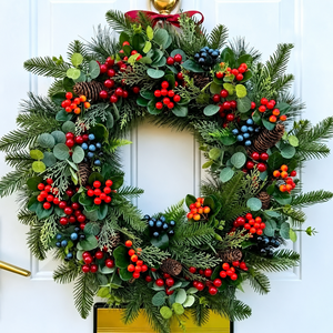 LINGKAI Mixed Style in Stock Christmas Wreath Multiple Designs <b>Xmas</b> Front Door Wreath Holiday Home <b>Decor</b> Fast Shipment - Product Image 5