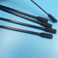 10 bastoncillos de 125mm de longitud total, bastoncillo de espuma, Color negro completo, herramientas especiales para impresora de inyección de tinta, limpieza de automóviles, ancho de espuma de 9mm