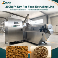 Machine automatique de fabrication d'aliments secs pour animaux de compagnie, ligne de production de croquettes pour chiens et chats, machinerie à commande PLC