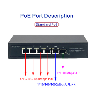 OEM/ODM 10G Gigabit POE Switch 4*10/100/1000M 1*1000M Ethernet Uplink 1SFP SC Conector Equipo de fibra óptica - Product Image 6