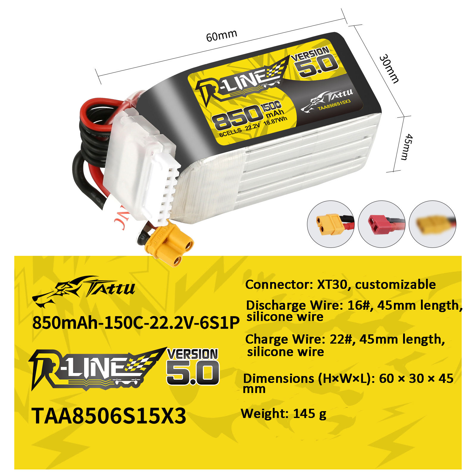 850mAh-22.2V-6S1P-150C--Xt3