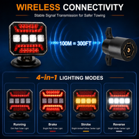 Kit de Luces LED Inalámbricas para Remolque, Impermeables, Magnéticas, con Luz de Freno, Direccional, Estroboscópica y de Reversa