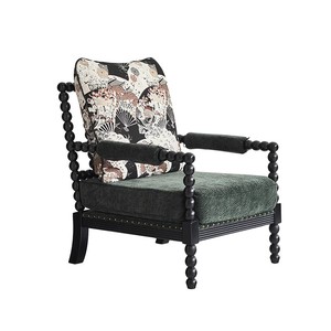Canapé simple <span class=keywords><strong>en</strong></span> tissu de bois massif rétro français petite chaise de loisirs de balcon domestique dans la chaise longue paresseuse de style ancien - Product Image 5